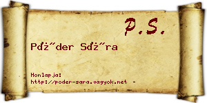 Póder Sára névjegykártya