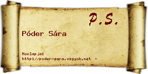Póder Sára névjegykártya